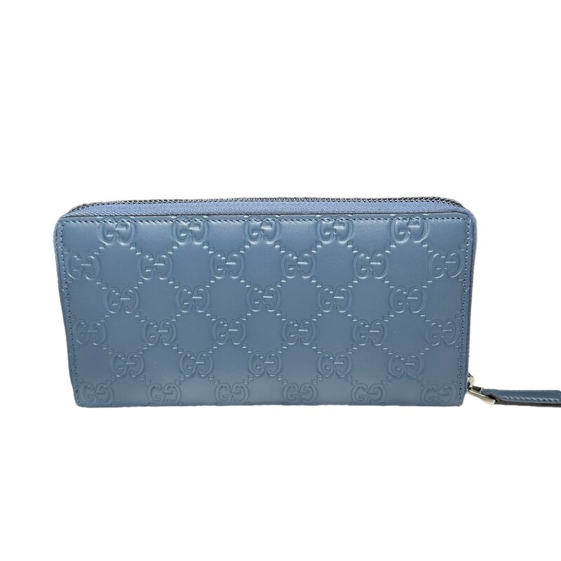 Gucci Embossed Zip Around Wallet<br />
Blue, Size: OS<br />
<br />
Style Code: 30797 2091