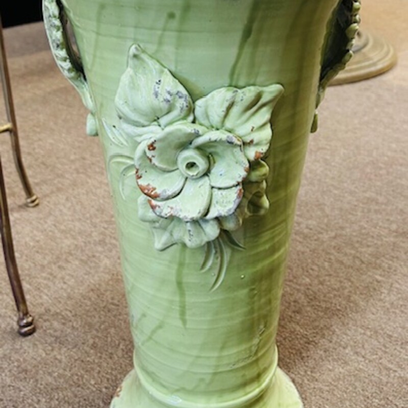 Vietri Distressed Rose Large Vase
Green Brown
Size: 10 x 19H