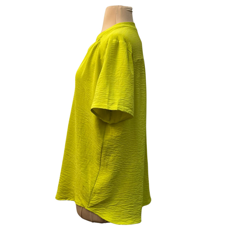 New Entro Spring Go To Top<br />
Split Neck with Short Sleeve<br />
Citron<br />
Size: Large<br />
Retails for $38.00