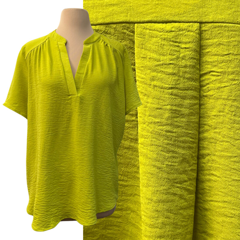 New Entro Spring Go To Top
Split Neck with Short Sleeve
Citron
Size: Large
Retails for $38.00