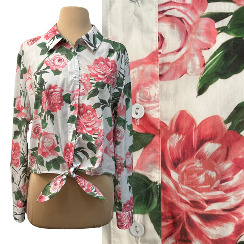 L Agence Rose Print Shirt