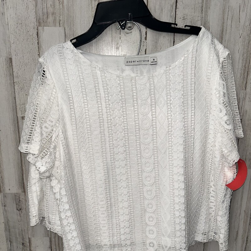 M 2pc White Lace Pirnted