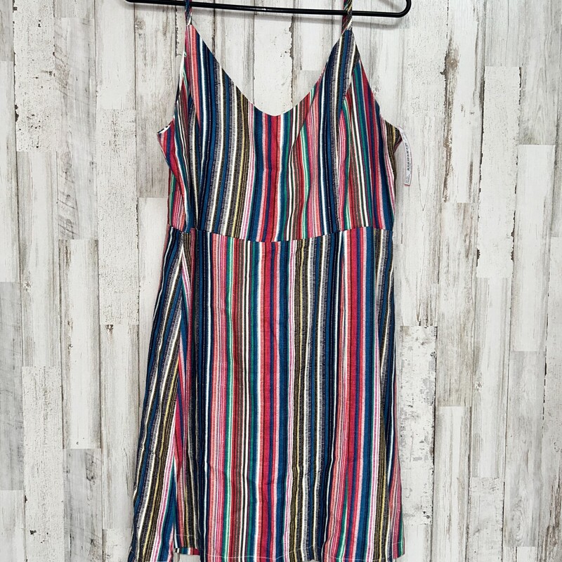 L Blue Stripe Printed Dre