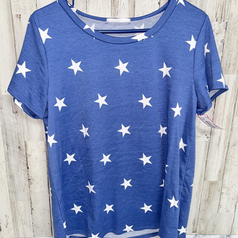 L Blue Star Printed Top, Blue, Size: Ladies L