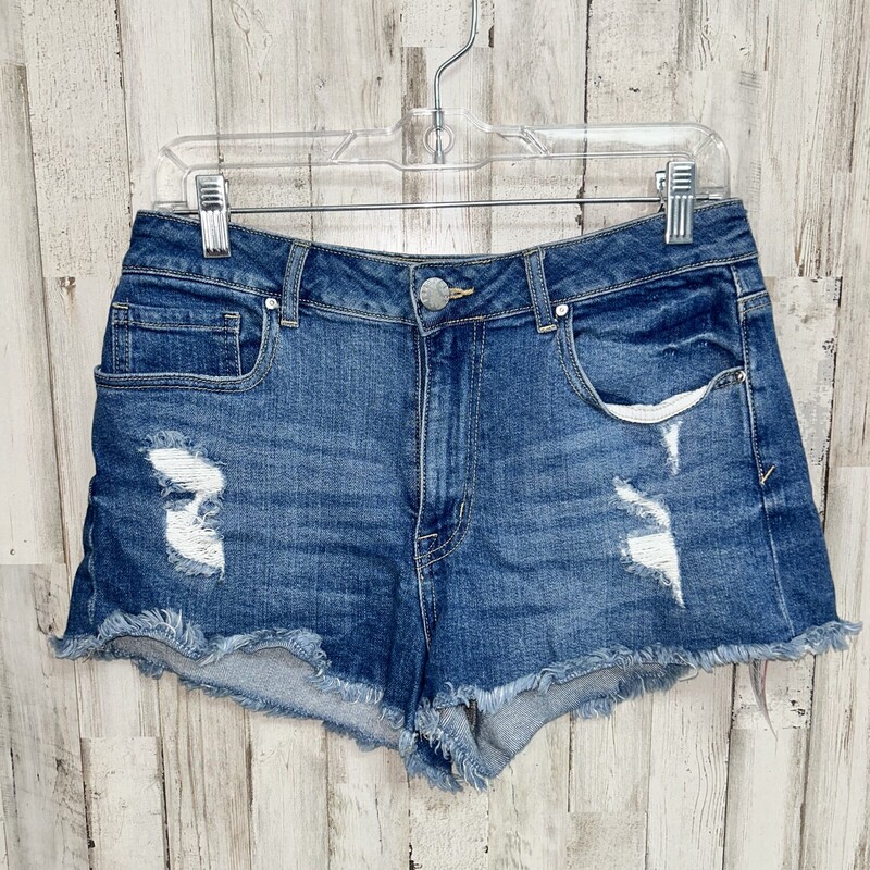 Sz30 Ripped Denim Shorts, Blue, Size: Ladies L