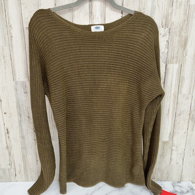 M Olive Knit Sweater, Green, Size: Ladies M