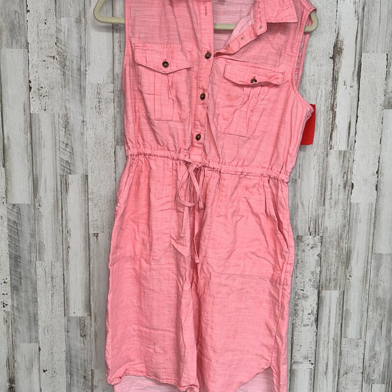 M Pink Button Up Dress, Pink, Size: Ladies M