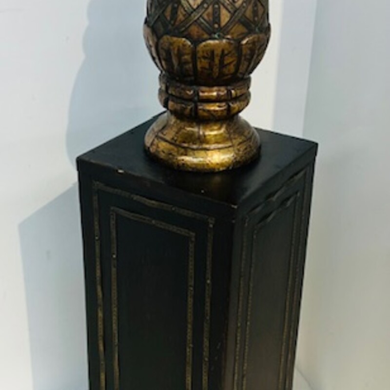 Egg Look Wood Finial
Brown and Gold
Size: 6x21H