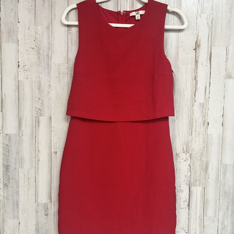 S Red Textured Dress