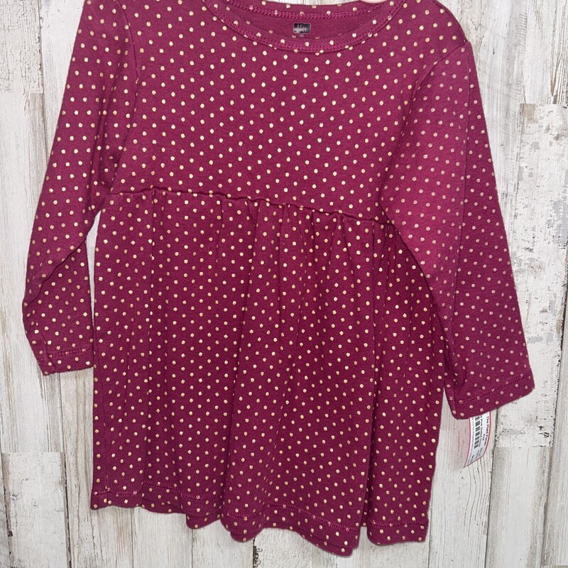 4T Drk Pink Dotted Dress