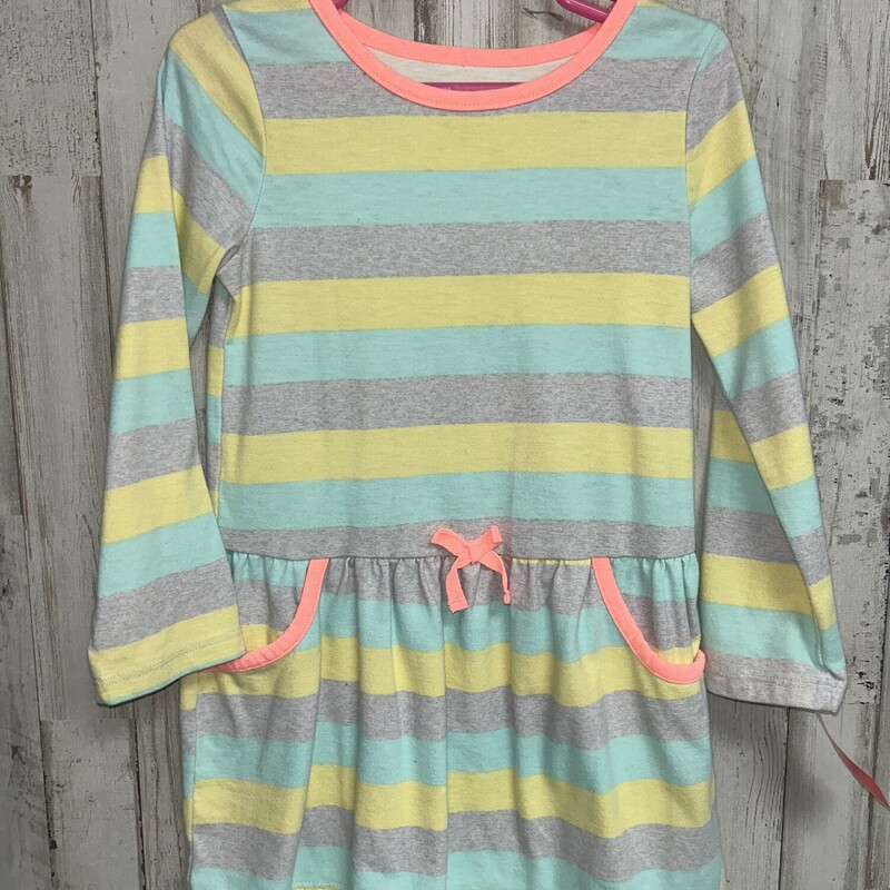 4T Blue/Grey Stripe Dress