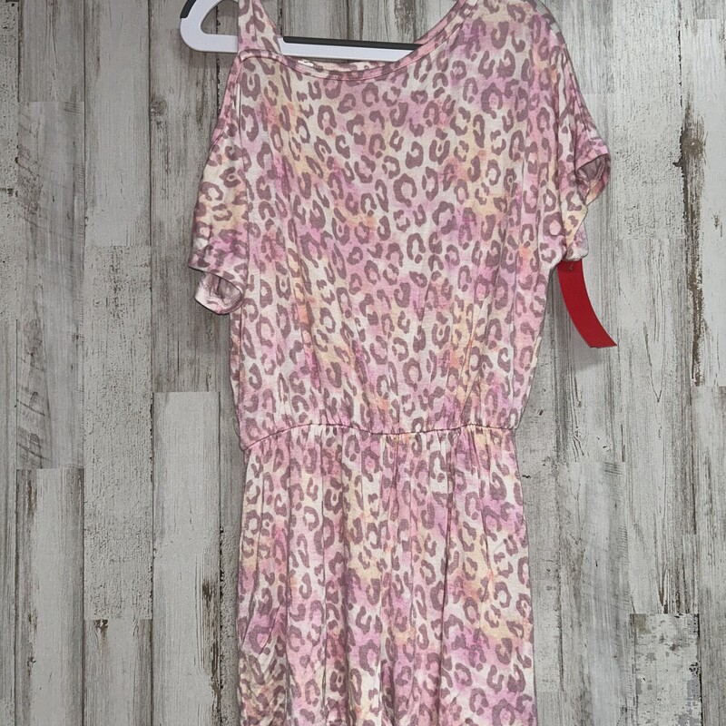 7/8 Pink Leopard Romper, Pink, Size: Girl 7/8