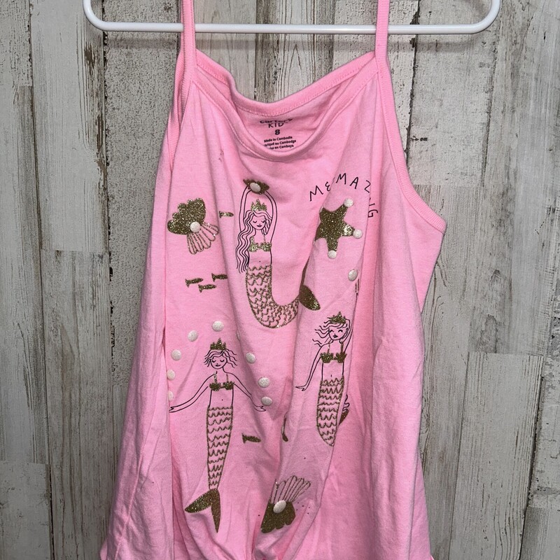 8 Pink Mermaid Tank, Pink, Size: Girl 7/8