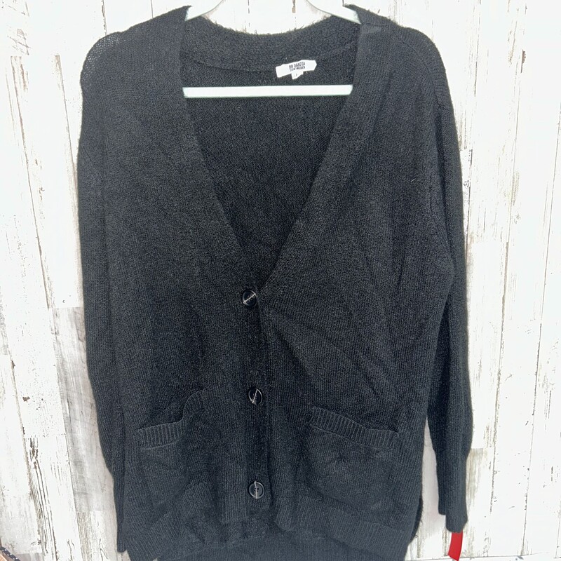 L Black Button Cardigan