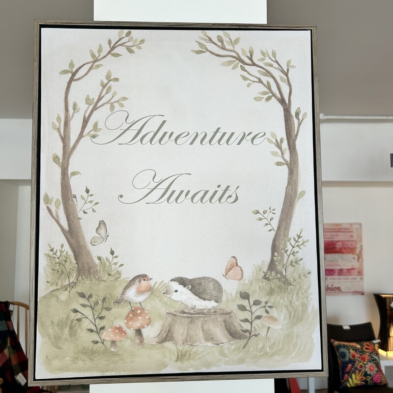 Framed Kids Room Canvas, Cream/pastels, Size: 17X21