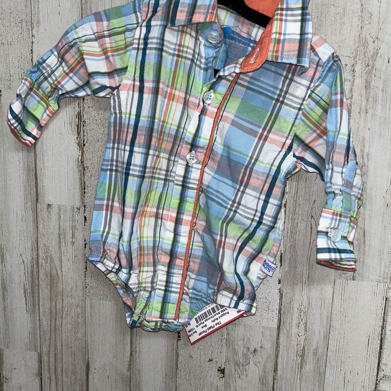 3/6M Blue/Orange Plaid Bu