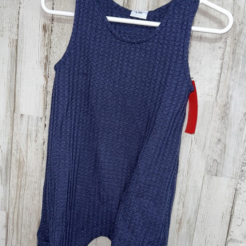 6/9M Navy Waffle Romper