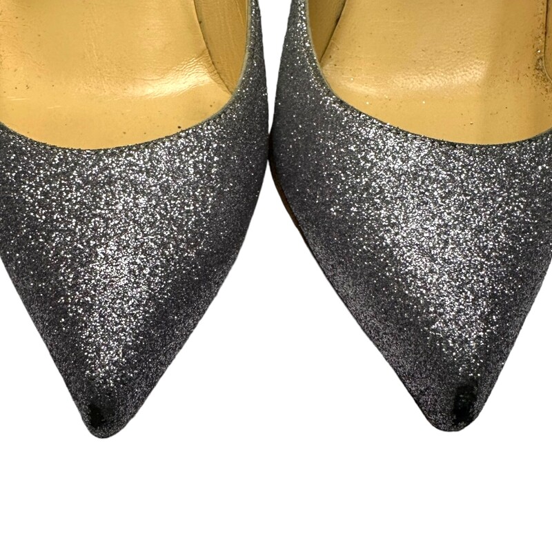 Louboutin Glitter Heels<br />
<br />
These shoes are ASIS. They are major wear to the fron toe and are missing glitter.