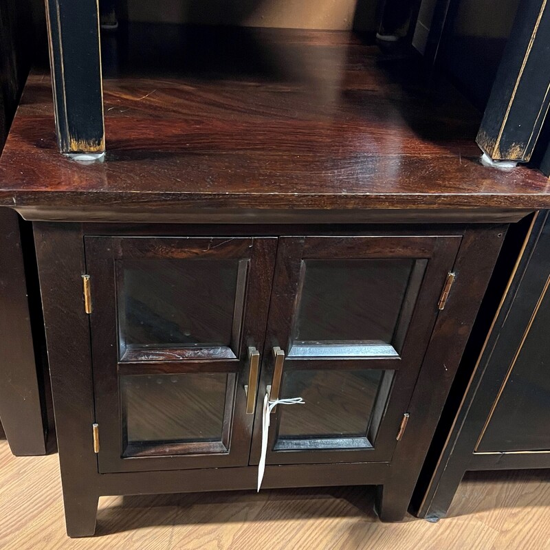 2 Door Side Table, Dark Stain, India
24in x 24in x 25in tall