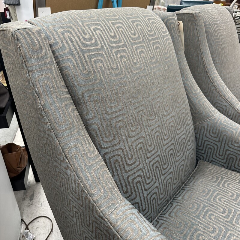 Mitchell Gold Wing Chair, Squiggle Pattern Upholstery. Super comfortable!<br />
Size: 35x40x30