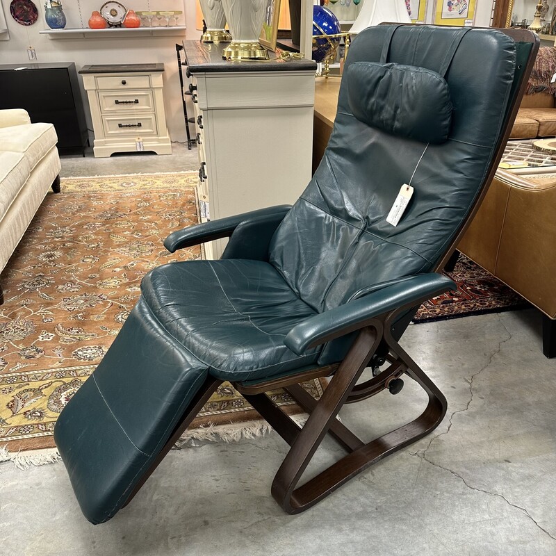 Reclining Gravity Chair, Leather Mid Century Style