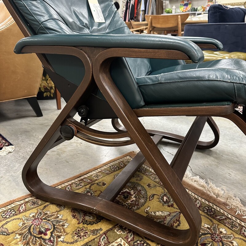 Reclining Gravity Chair, Leather Mid Century Style