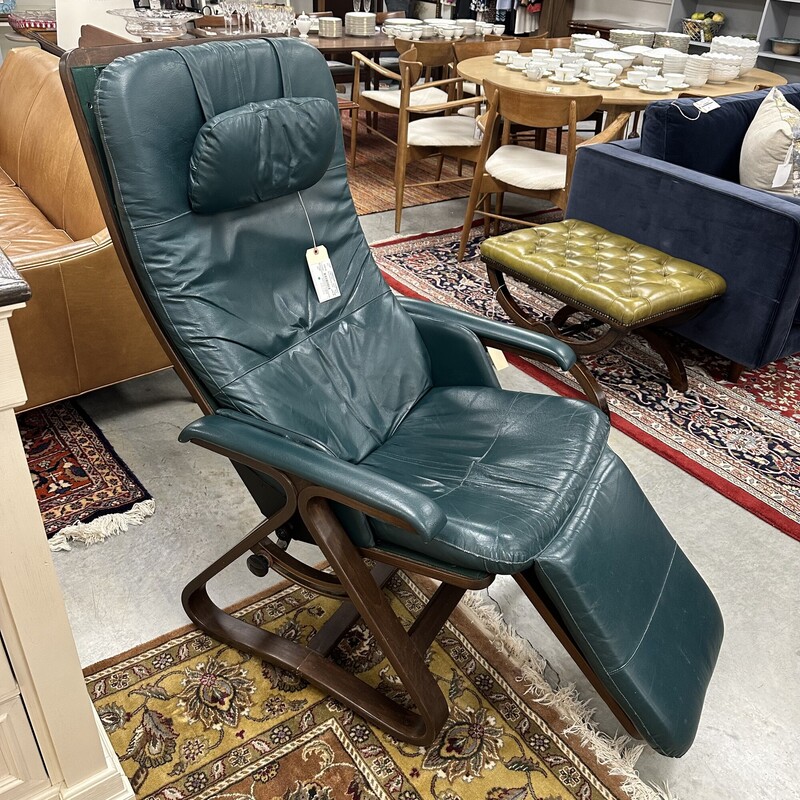 Reclining Gravity Chair, Leather Mid Century Style