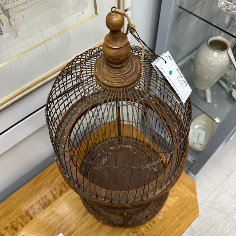 Vintage Bird Cage, Brown
Size: 25in H