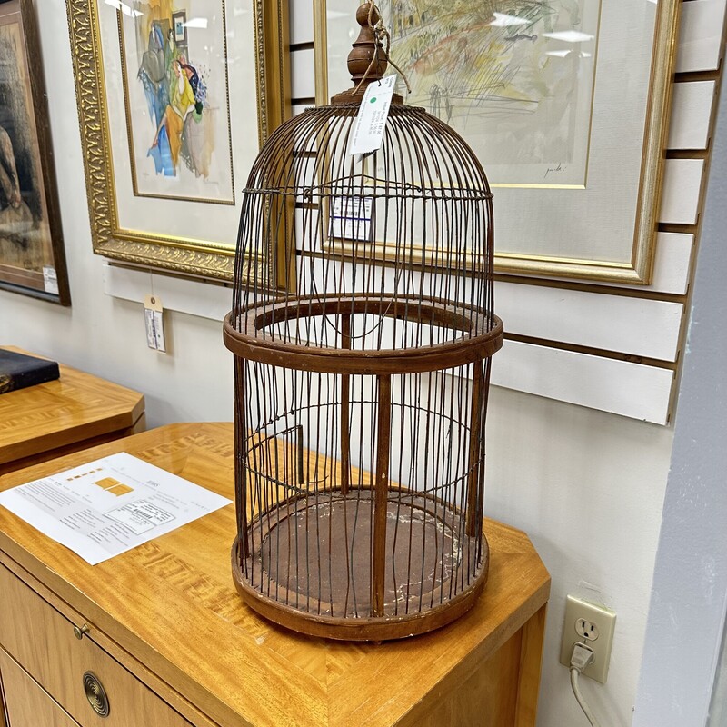 Vintage Bird Cage, Brown
Size: 25in H