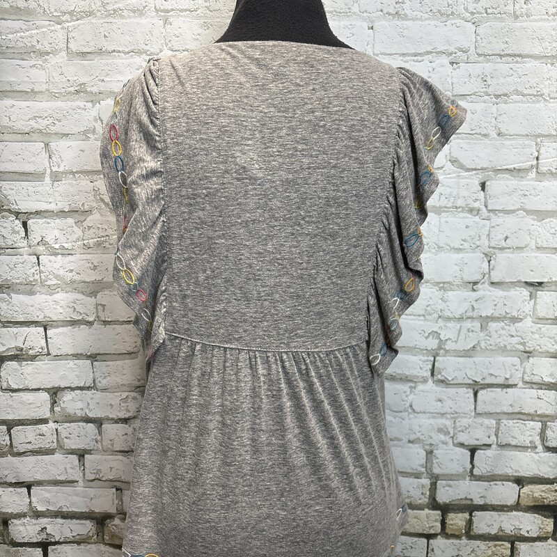 T H M L, Grey/emb, Size: Medium