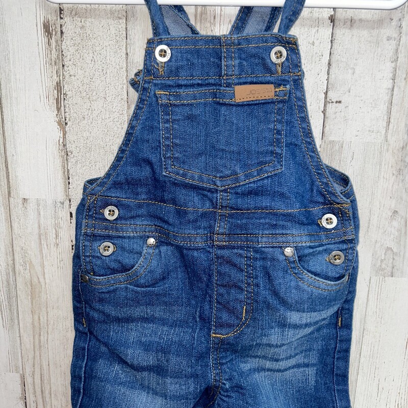 12M Blue Denim Overalls, Blue, Size: Boy 12-24m