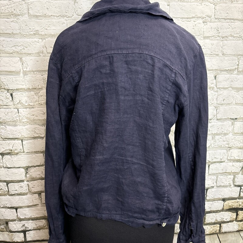 Made In Italy  100% Linen, Navy, Size: L?XL