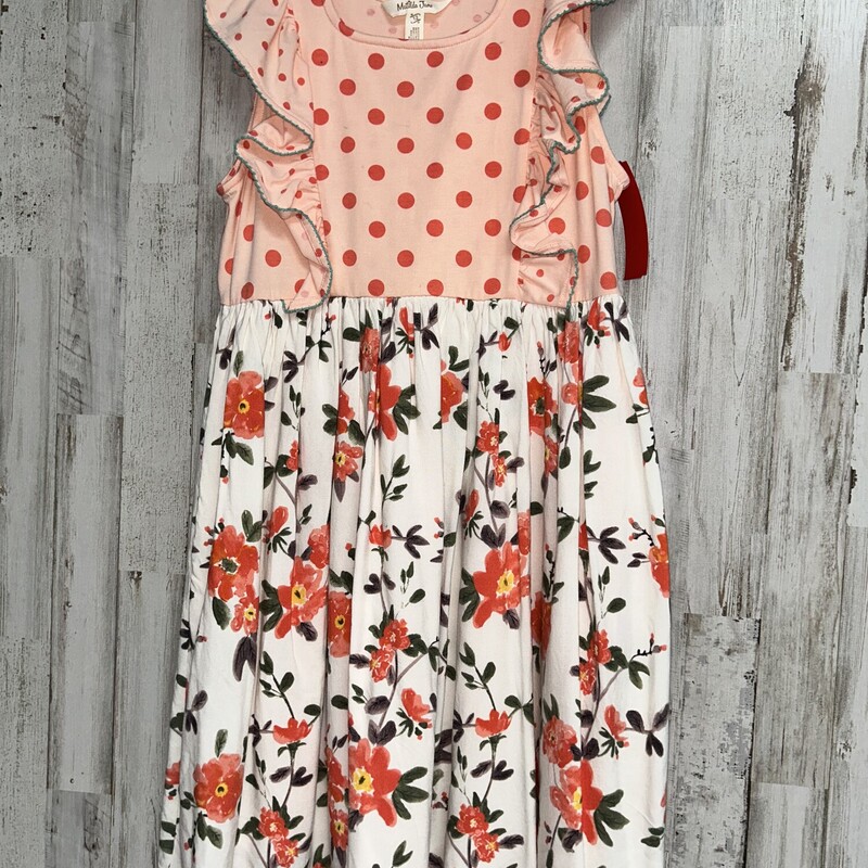 12 Peach Dotted Floral Dr