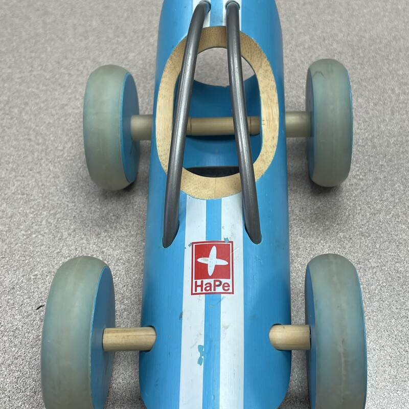 Hape Bamboo Race  Car, Blue, Size: Pre-owned