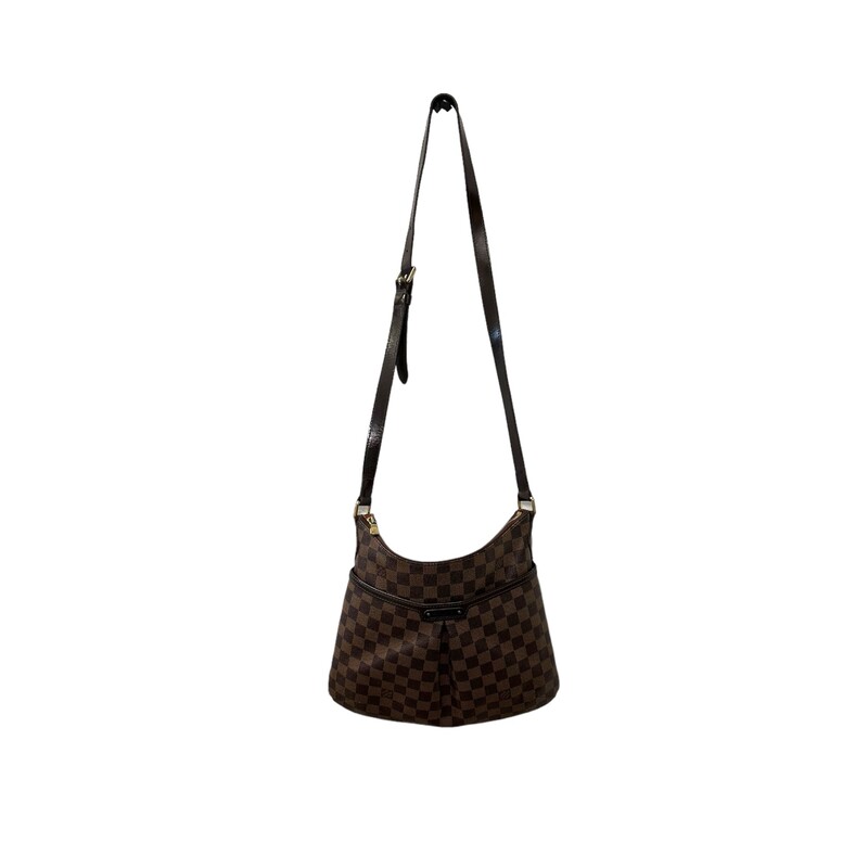 Louis Vuitton Bloomsbury PM Ebene<br />
<br />
Dimensions:<br />
Base Length: 13.25in<br />
Height : 11in<br />
Width 1.5in<br />
Strap Drop: 20.5<br />
<br />
Date Code: DU0172<br />
<br />
Note: Light wear to the leather.