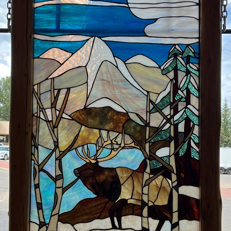 Framed Stained Glass
Elk, Large
32in(W) 52in(H)