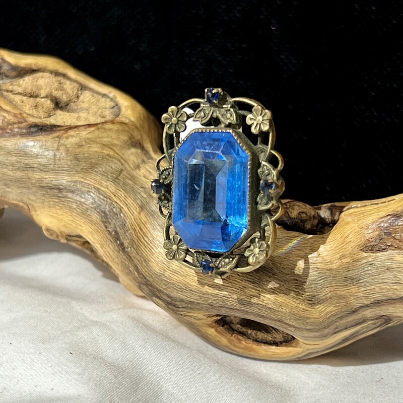 Blue rhinestone pin