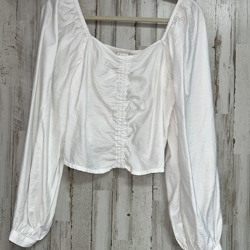 L White Scrunch Top, White, Size: Ladies L