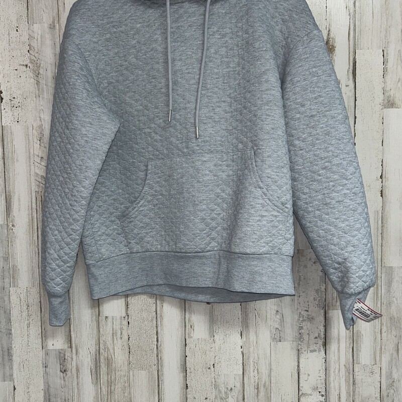 S Grey Quilted Hoodie, Grey, Size: Ladies S