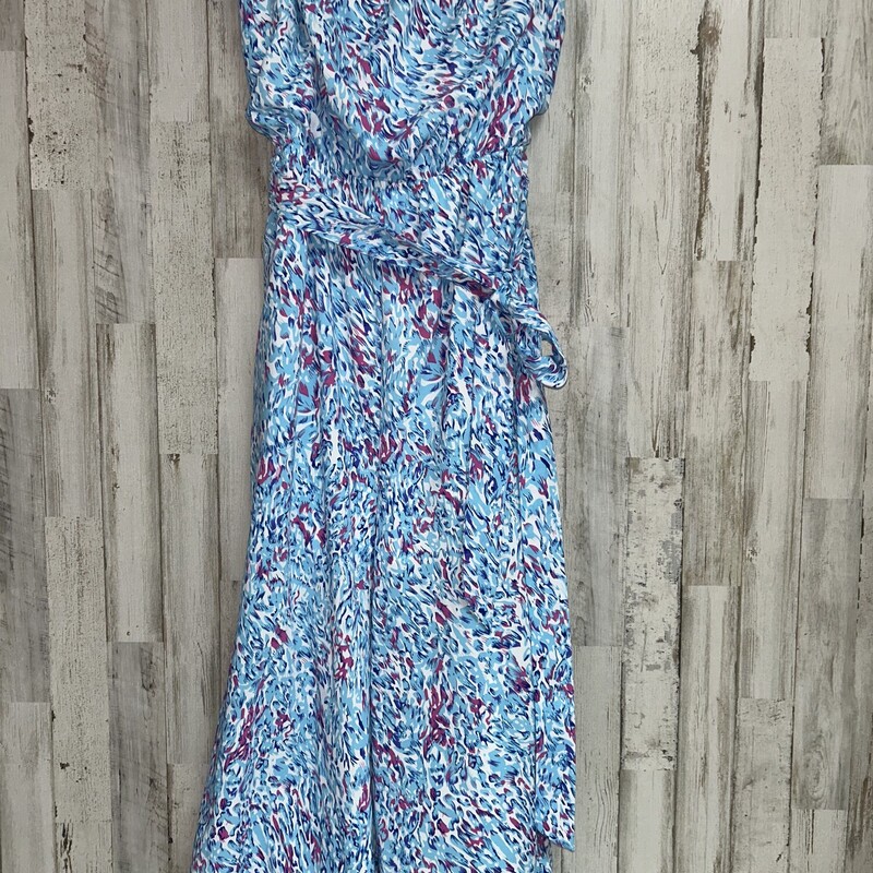 S Blue Printed Tie Romper