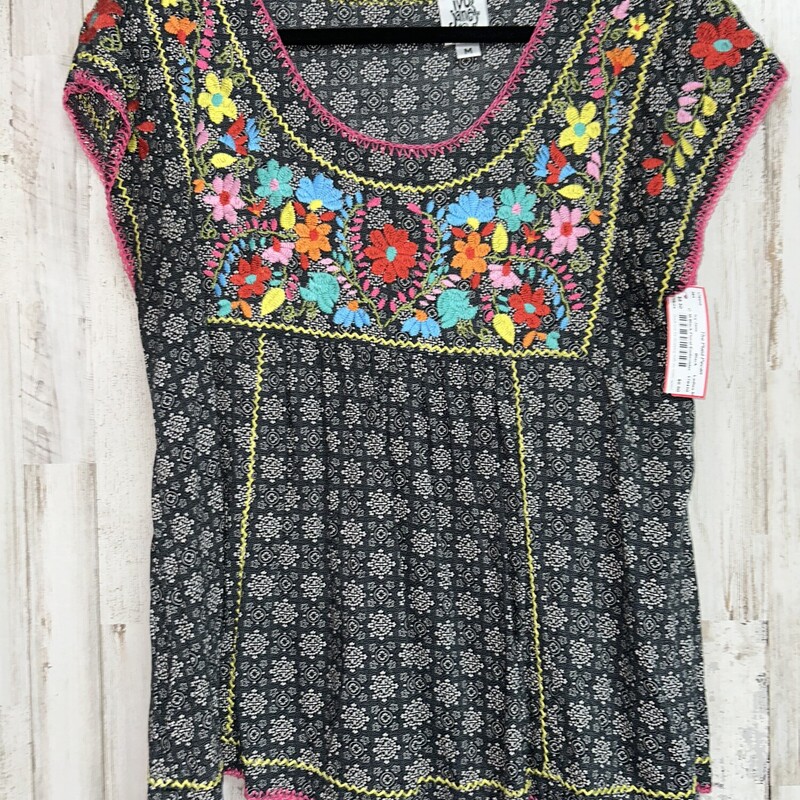 S Green Embroidered Top