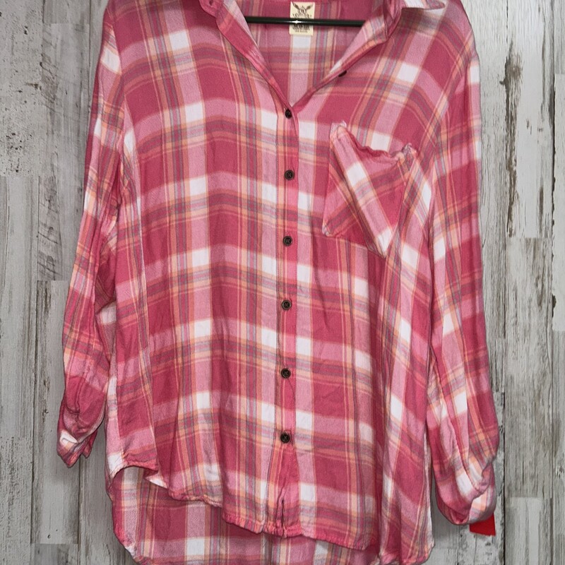 M Pink Plaid Flannel