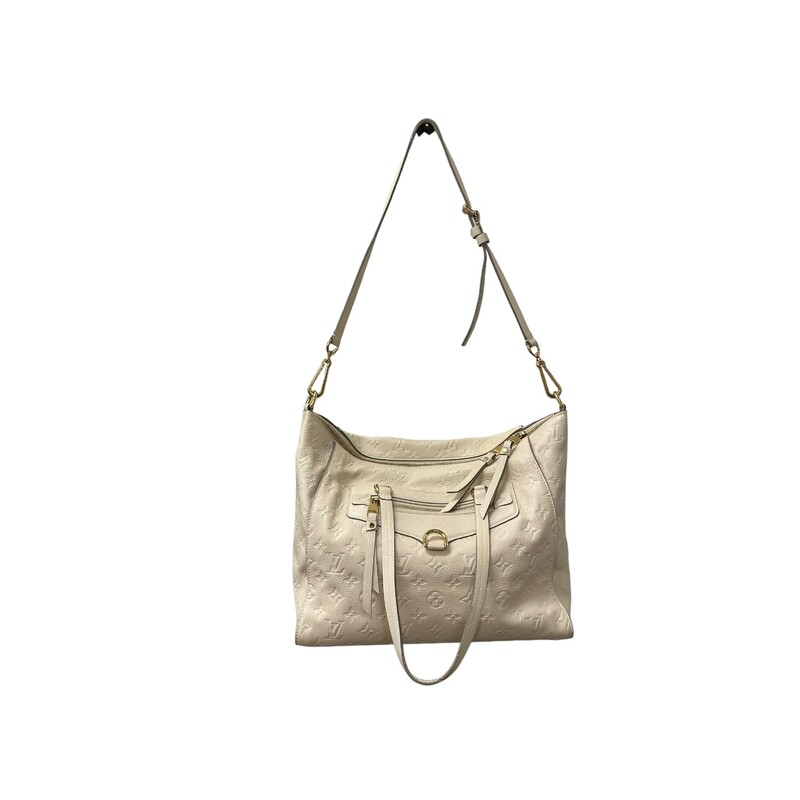 Louis Vuitton Luineuse PM Empreiente Monogram Cream<br />
<br />
Dimensions:<br />
13.5inW x 11inH x 7inD<br />
Handle Drop: 8.5in<br />
14-20in strap drop<br />
<br />
Date Code: SP1131<br />
<br />
Note: A few black marks through out the bag. Light wear to the straps.