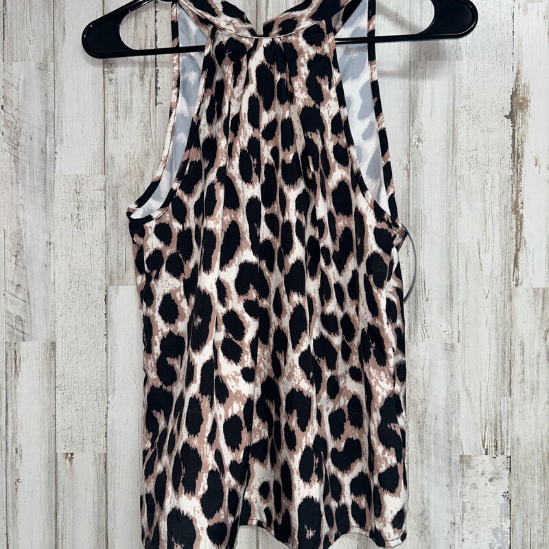 S Cheetah Tie Tank, Tan, Size: Ladies S