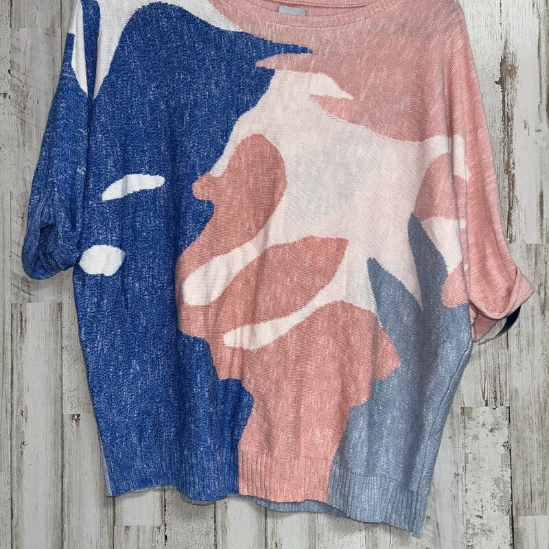 M Blue/Pink Print Knit To