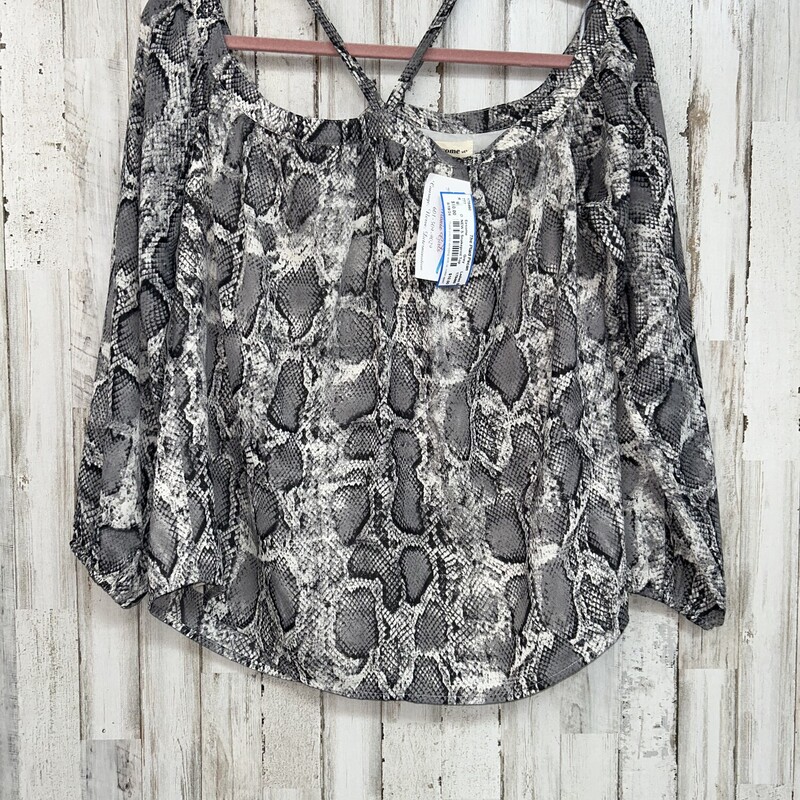 NEW S Snakeprint Top, Grey, Size: Ladies S