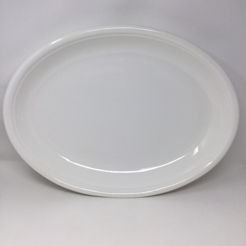 Rimmed Roast Platter,
White,
Size: 17 X 21.5 In