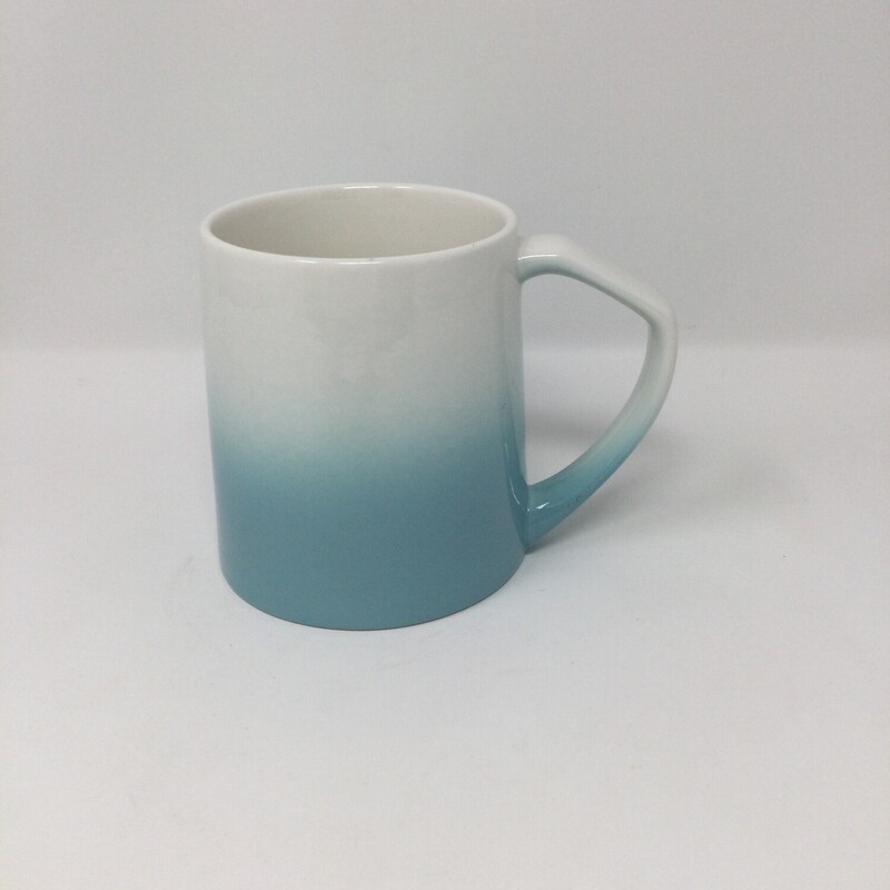 Ceramic Mug,
Aqua/White,
Size: 4 X 5.5 In