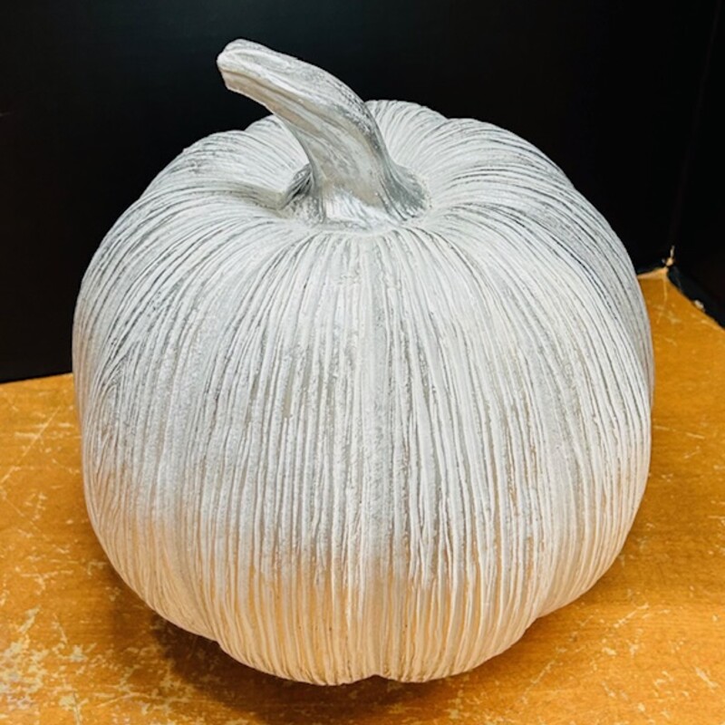 Textured Large Pumpkin
White Silver
Size: 10 x 11H