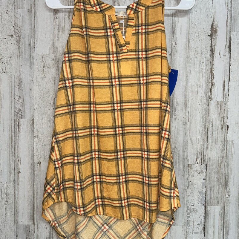 NEW L Yellow Plaid Tank